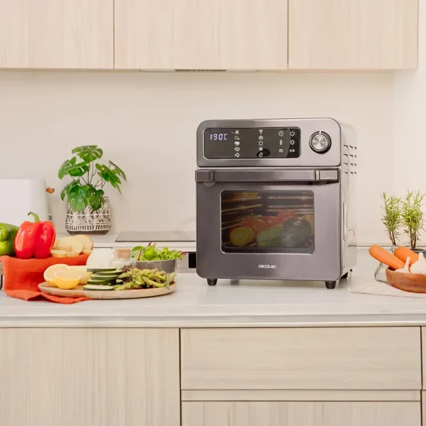 Imagen 3 Horno de aire caliente Bake&Fry 1500 Touch Steel de 1700 W y 15 L. Incluye 9 funciones preconfiguradas, pantalla táctil y diseño en acero inoxidable.