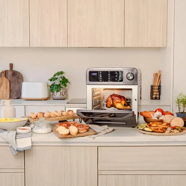 Imagen 4 Horno de aire caliente Bake&Fry 1500 Touch Steel de 1700 W y 15 L. Incluye 9 funciones preconfiguradas, pantalla táctil y diseño en acero inoxidable.