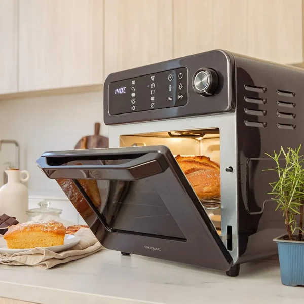 Imagen 8 Horno de aire caliente Bake&Fry 1500 Touch Steel de 1700 W y 15 L. Incluye 9 funciones preconfiguradas, pantalla táctil y diseño en acero inoxidable.