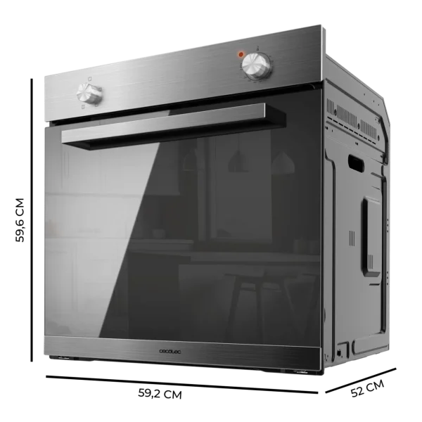 Imagen 2 Horno integrable Bolero Hexa C126000 Mirror A de 77 L, 2800 W y 4 funciones. Diseño elegante en cristal espejo y alta eficiencia energética clase A.