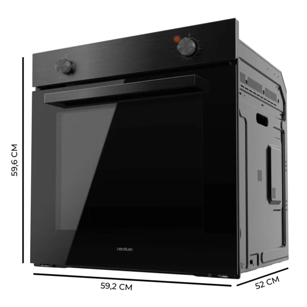 Imagen 2 Horno Cecotec Bolero Hexa C126000 Black A con 77L de capacidad, 2800 W de potencia y eficiencia energética clase A para cocción uniforme y ahorro energético.