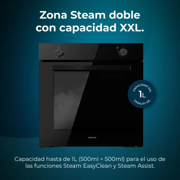 Imagen 7 Horno Cecotec Bolero Hexa C126000 Black A con 77L de capacidad, 2800 W de potencia y eficiencia energética clase A para cocción uniforme y ahorro energético.