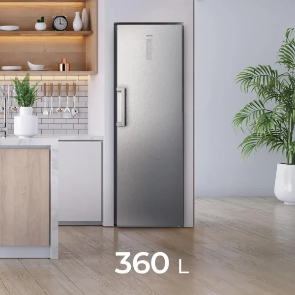 Imagen 5 Frigorífico Cecotec Bolero CoolMarket 1D 360 Inox E con 360 L, motor Inverter Plus y eficiencia energética E. Diseño elegante en acero con puerta reversible.