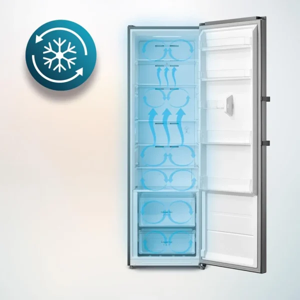 Imagen 7 Frigorífico Cecotec Bolero CoolMarket 1D 360 Inox E con 360 L, motor Inverter Plus y eficiencia energética E. Diseño elegante en acero con puerta reversible.