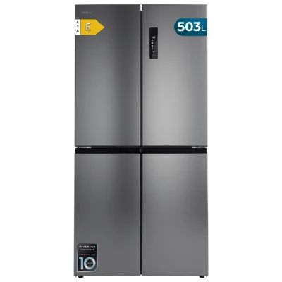 Frigorífico de cuatro puertas Cecotec Bolero CoolMarket 4D 503 Inox E en acero inoxidable con display digital a color