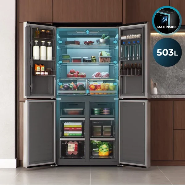 Imagen 7 Frigorífico de 4 puertas Bolero CoolMarket 4D 503 Inox E con 503L de capacidad, motor Inverter, tecnología NoFrost y cajón de temperatura variable. Eficiencia clase E.