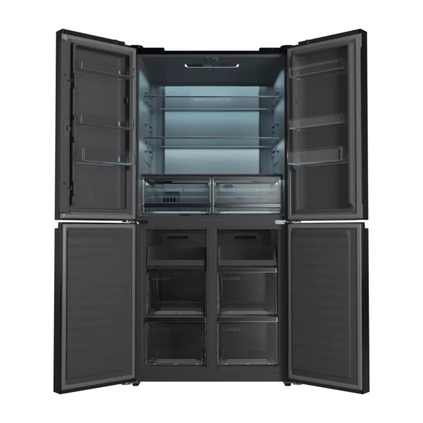 Imagen 3 Frigorífico 4 puertas Bolero CoolMarket 4D 503 Black Glass E de 503L. Incluye compresor Inverter, tecnología NoFrost, MetalFlexCooling y acabado en cristal negro.