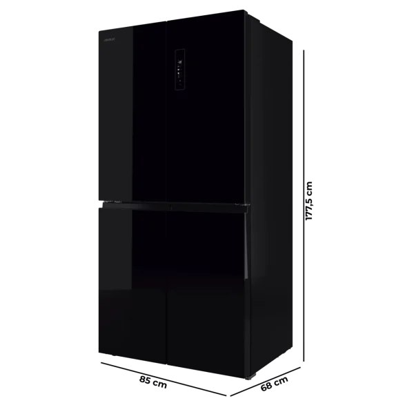 Imagen 4 Frigorífico 4 puertas Bolero CoolMarket 4D 503 Black Glass E de 503L. Incluye compresor Inverter, tecnología NoFrost, MetalFlexCooling y acabado en cristal negro.