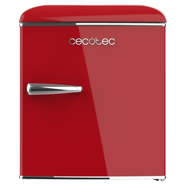Imagen 2 Mini frigorífico retro rojo Cecotec de 45L, altura 55cm y eficiencia clase E. Diseño vintage ideal para oficinas y dormitorios con bajo nivel sonoro.