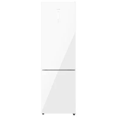 Frigorífico combi Cecotec Bolero CoolMarket 356 White Cristal D con frontal de cristal blanco y panel de control táctil