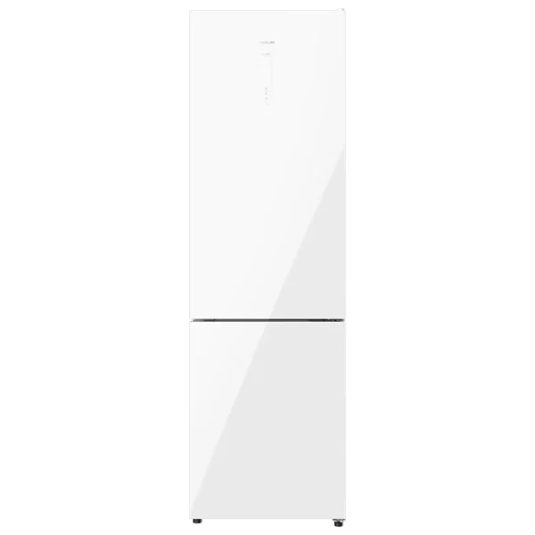 Frigorífico combi Cecotec Bolero CoolMarket 356 White Cristal D con frontal de cristal blanco y panel de control táctil