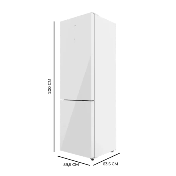 Imagen 2 Frigorífico Bolero CoolMarket Combi 356 White Cristal D con 356L de capacidad, motor Inverter Plus, tecnología Total No Frost y elegante acabado en cristal blanco.