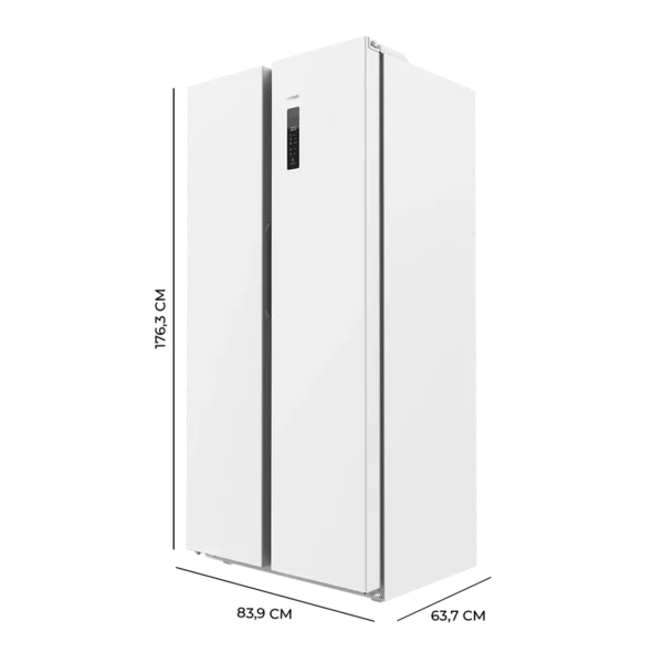 Imagen 2 Frigorífico Side by Side Bolero CoolMarket SBS 430 White E de 430 L con tecnología Total No Frost, motor Inverter Plus y clasificación energética E en color blanco.