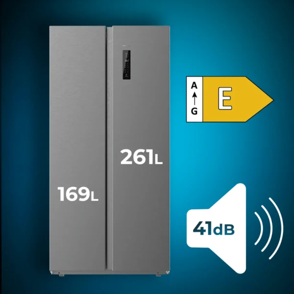 Imagen 3 Frigorífico Americano Bolero CoolMarket SBS 430 Dark E de 430 L con tecnología Total No Frost, motor Inverter Plus y acabado Dark inox. Eficiencia energética E.