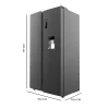 Imagen 3 Frigorífico americano Bolero CoolMarket SBS 559 Dark D de 559L. Clase D, motor Inverter, Total NoFrost y dispensador de agua en elegante acabado Dark Inox.