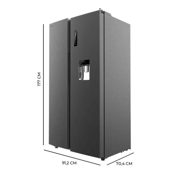 Imagen 3 Frigorífico americano Bolero CoolMarket SBS 559 Dark D de 559L. Clase D, motor Inverter, Total NoFrost y dispensador de agua en elegante acabado Dark Inox.