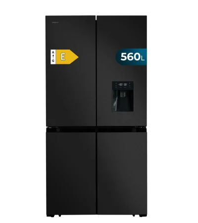 Frigorífico Cecotec Bolero CoolMarket 4D 564 Dark E de cuatro puertas color acero oscuro con dispensador de agua