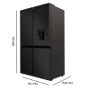 Imagen 3 Frigorífico americano Cross Door Bolero CoolMarket 4D 564 Dark E con 564L, motor Inverter Plus, tecnología Total No Frost y dispensador de agua. Eficiencia E.