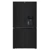 Frigorífico Cecotec Bolero CoolMarket 4D 564 Glass E de cuatro puertas en cristal negro con dispensador de agua