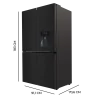 Imagen 2 Frigorífico 4 puertas de 564L con Motor Inverter Plus, Total No Frost, dispensador de agua y acabado en cristal negro. Eficiencia energética E y Metal Cooling.