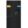 Imagen 4 Frigorífico 4 puertas de 564L con Motor Inverter Plus, Total No Frost, dispensador de agua y acabado en cristal negro. Eficiencia energética E y Metal Cooling.
