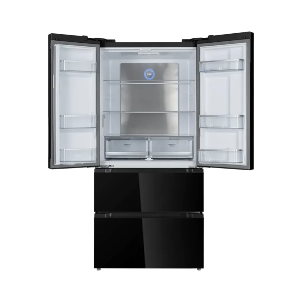 Imagen 2 Frigorífico French Door Bolero CoolMarket FD 510 Glass E de 510 L con motor Inverter Plus, Total No Frost y acabado en cristal negro. Clasificación energética E.