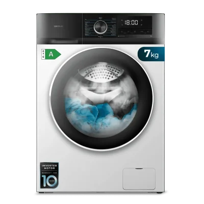 Lavadora de carga frontal Cecotec Bolero Dresscode 7500 Inverter A en color blanco con tambor Pearl Drum