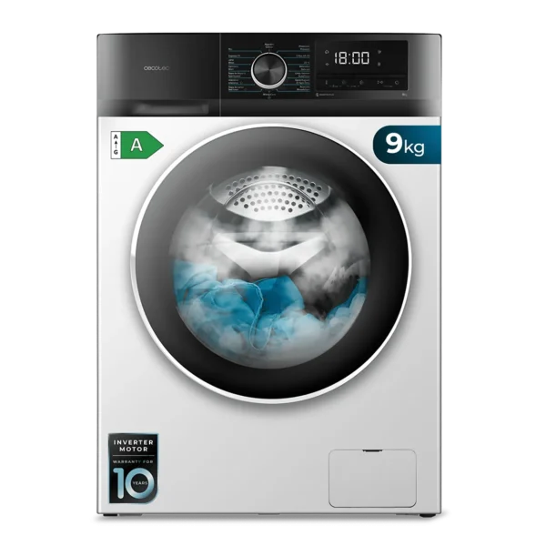Lavadora de carga frontal Cecotec Bolero DressCode 9500 Inverter A en color blanco