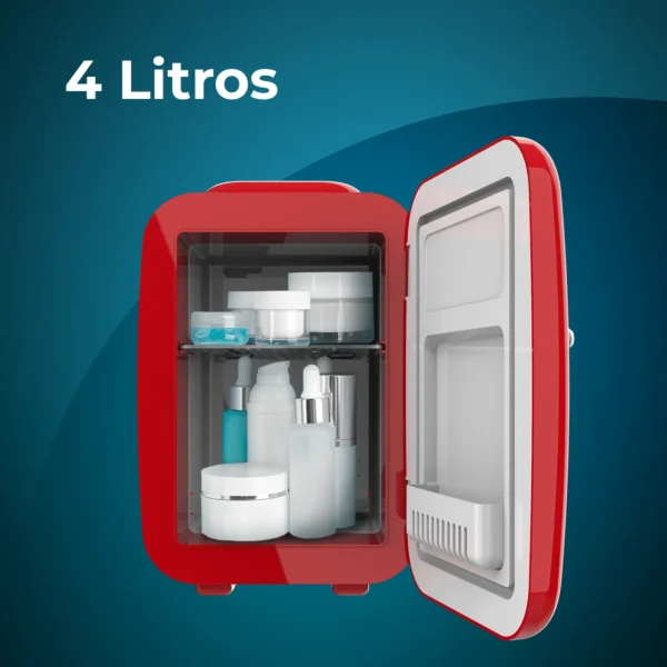Imagen 4 Mini nevera retro Bolero MiniCooling 4L Habana Red con función frío y calor. Compatible con 12V y 220V, ideal para viajes, cosméticos y oficinas.