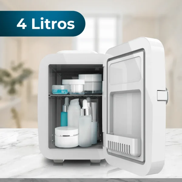 Imagen 4 Mini nevera retro Bolero MiniCooling 4L Río White. Portátil, con función frío y calor, compatible con coche (12V) y hogar (220V). Rango de 5ºC a 65ºC.