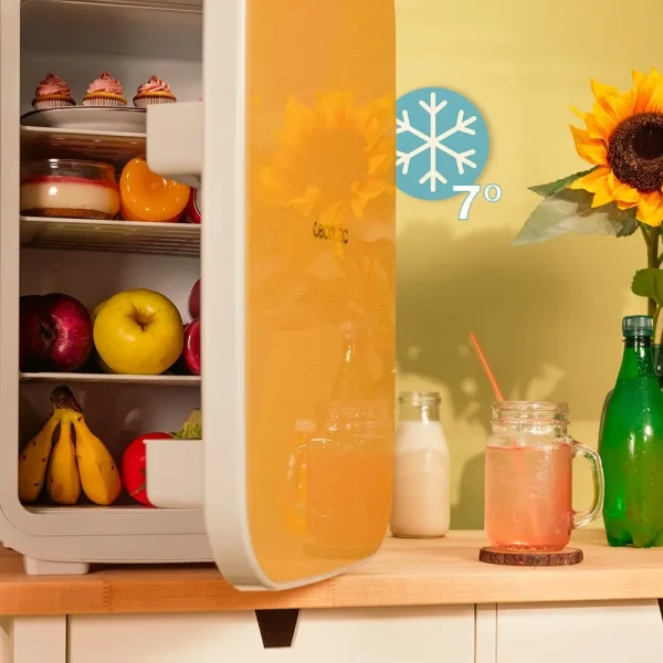 Imagen 6 Frigorífico mini de 25L con diseño retro. Doble función frío y calor (7ºC-65ºC) y conexión 12V/220V para coche y hogar. Compacto, versátil y fácil de transportar.