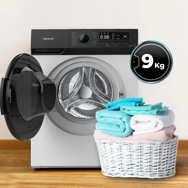 Imagen 6 Lavadora Cecotec Bolero DressCode 9300 Inverter de 9 kg y 1400 rpm. Motor Inverter Plus, 15 programas, tecnología SteamMax y eficiencia energética clase A.