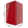 Imagen 2 Mini frigorífico retro Cecotec Bolero CoolMarket TT Origin 110 Red E de 110L, clase E, con Icebox, diseño vintage rojo y luz LED. Ideal para espacios reducidos.