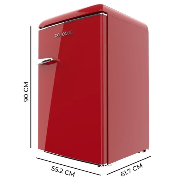 Imagen 2 Mini frigorífico retro Cecotec Bolero CoolMarket TT Origin 110 Red E de 110L, clase E, con Icebox, diseño vintage rojo y luz LED. Ideal para espacios reducidos.