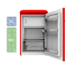 Imagen 4 Mini frigorífico retro Cecotec Bolero CoolMarket TT Origin 110 Red E de 110L, clase E, con Icebox, diseño vintage rojo y luz LED. Ideal para espacios reducidos.