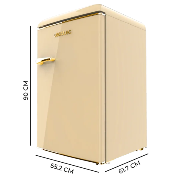 Imagen 2 Mini frigorífico retro Cecotec Bolero CoolMarket TT Origin 110 Beige de 110L, eficiencia clase E, Icebox y diseño vintage. Ideal para espacios reducidos.