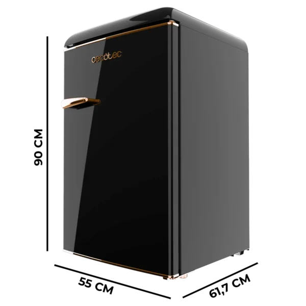 Imagen 2 Frigorífico retro Bolero CoolMarket TT Origin 110 Black E de 110L con clase E, ICEBOX, iluminación LED y abridor de botellas. Diseño vintage elegante en negro.