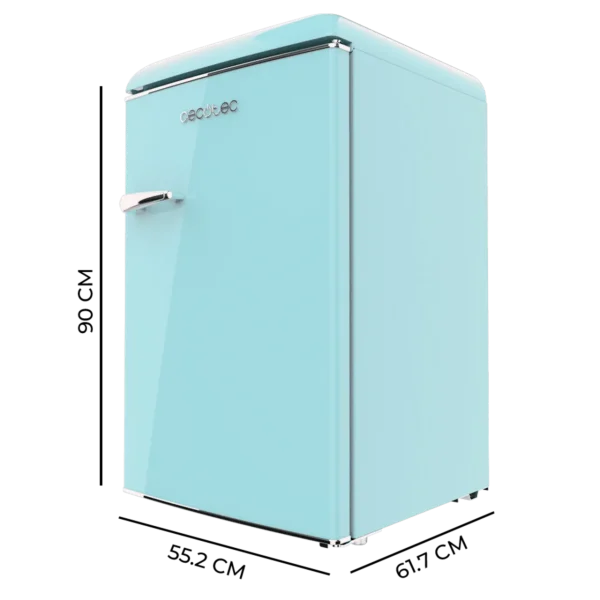 Imagen 2 Mini frigorífico retro Cecotec Bolero CoolMarket TT Origin 110 Blue de 110L. Diseño vintage azul, eficiencia clase E, compartimento Icebox e iluminación LED.
