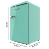 Imagen 2 Mini frigorífico retro Bolero CoolMarket TT Origin 110 Green E de 110L, eficiencia clase E, Icebox, luz LED interior y diseño vintage en color verde.