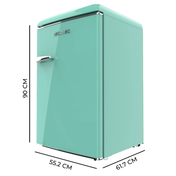 Imagen 2 Mini frigorífico retro Bolero CoolMarket TT Origin 110 Green E de 110L, eficiencia clase E, Icebox, luz LED interior y diseño vintage en color verde.