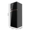 Imagen 2 Frigorífico retro Bolero CoolMarket 2D Origin 215 Black E de 215 litros, eficiencia energética clase E, diseño vintage con tirador cromado y luz LED interior.