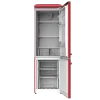Imagen 2 Frigorífico combi retro Bolero CoolMarket Origin 300 Red E de 300L y clase E. Diseño vintage en rojo con tirador cromado y luz LED interior para tu cocina.