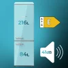 Imagen 3 Frigorífico retro combi Cecotec de 300L con diseño vintage en azul, clase energética E, luz LED interior y abridor de botellas integrado. Estilo y eficiencia.
