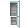 Imagen 3 Frigorífico combi retro Bolero CoolMarket Combi Origin 300 Green E de 300L. Diseño vintage verde con tiradores cromados, luz LED y eficiencia energética clase E.