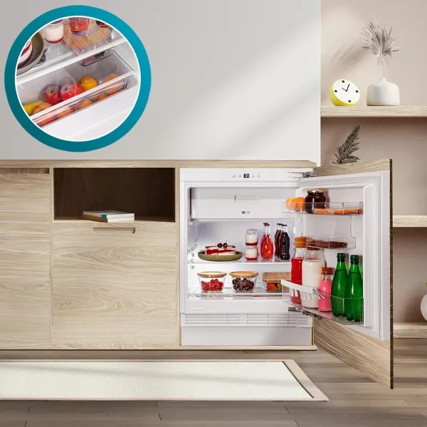 Imagen 5 Mini frigorífico integrable Cecotec Bolero CoolMarket TT BI 121 White E de 121 litros, eficiencia clase E y función Fast Freezing. Diseño compacto y eficiente.
