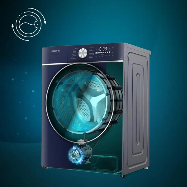 Imagen 7 Lavadora de carga frontal de 9 kg y 1400 rpm en color Ice Blue. Eficiencia clase A, motor Inverter Plus, tecnología SteamMax y 16 programas de lavado.