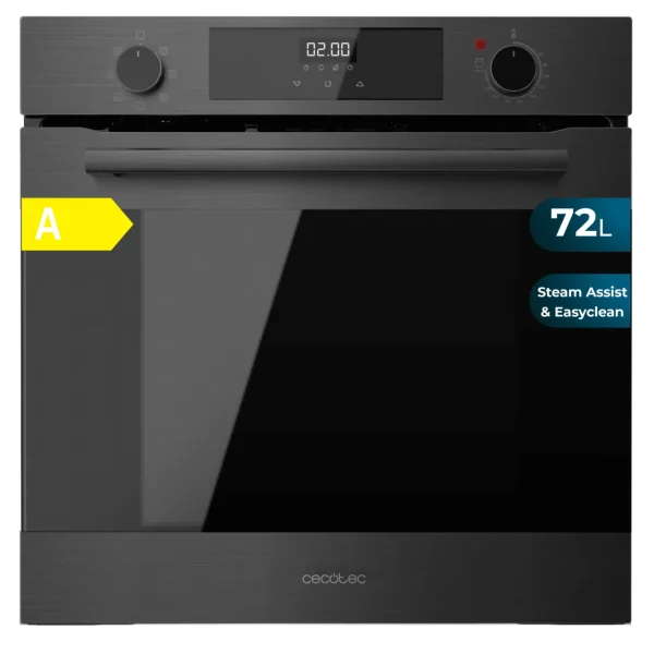 Horno integrable Cecotec Bolero Hexa M226000 Matt A de 75 litros con acabado negro mate y funciones Steam Assist.