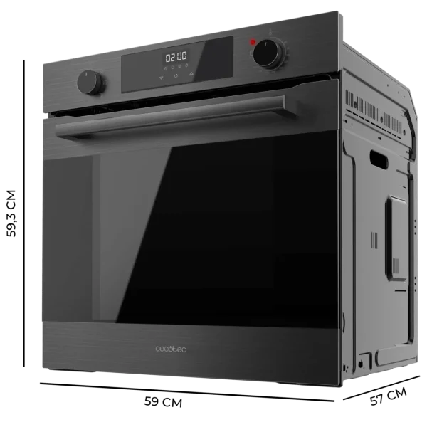 Imagen 3 Horno integrable Cecotec Bolero Hexa M226000 Matt A de 75L. 7 funciones, 2800W, Steam Assist y diseño elegante en negro mate. Eficiencia energética clase A.