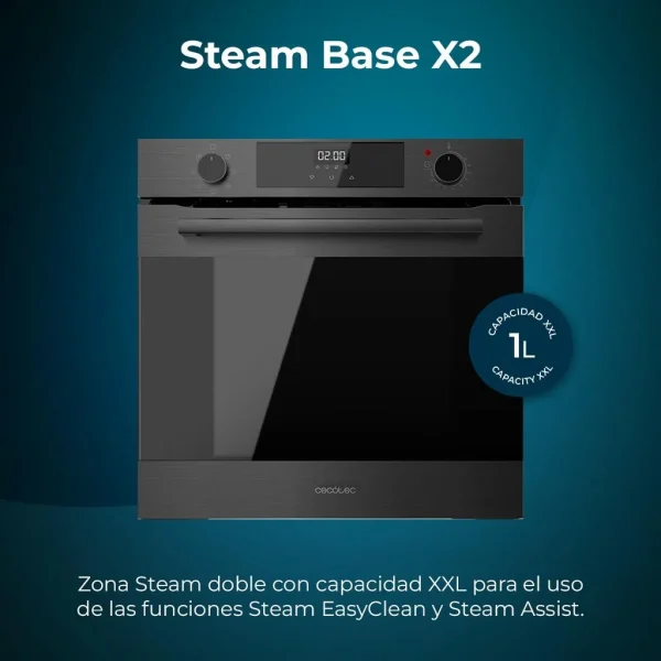 Imagen 8 Horno integrable Cecotec Bolero Hexa M226000 Matt A de 75L. 7 funciones, 2800W, Steam Assist y diseño elegante en negro mate. Eficiencia energética clase A.