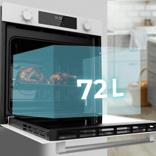Imagen 7 Horno integrable Cecotec Bolero Hexa M226000 Glass White de 75L. 7 funciones, Steam Assist y eficiencia A para resultados profesionales en tu cocina moderna.